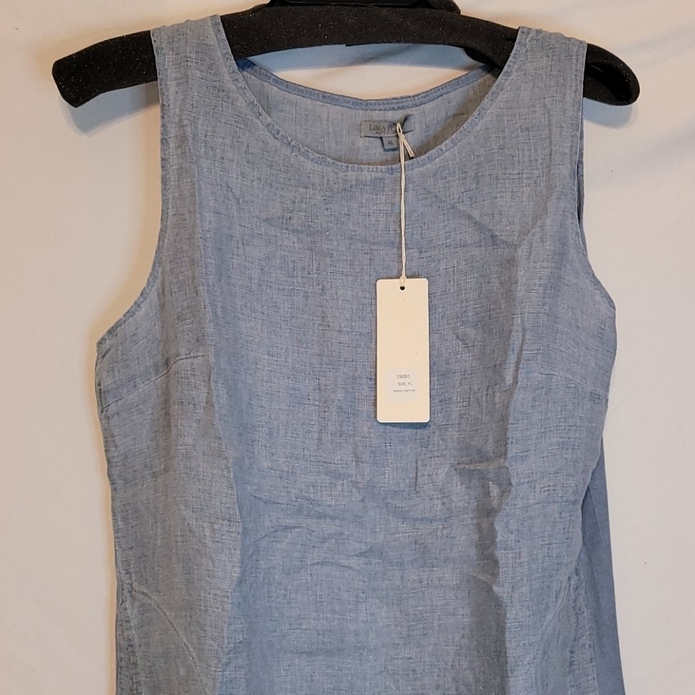 LINA Tomei Linen Embroidered Hem Dress - Picture 7 of 13